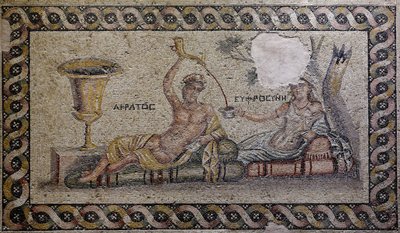 Kratos (Cratos) ed Eufrosine (Euthymia) - Mosaico, Akratos ed Eufrosine, Museo del Mosaico di Zeugma, Gaziantep, Regione dell