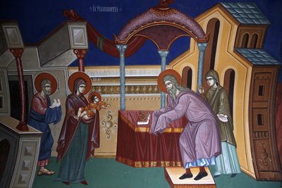Monastero di Kykkos, Cipro: Affresco raffigurante la Presentazione di Gesù al tempio da Unbekannt