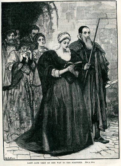 Lady Jane Grey in viaggio verso la sua esecuzione da Unbekannter Künstler