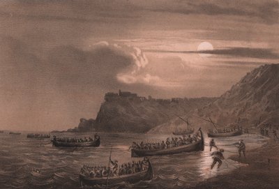 Sbarco della prima flotta degli uomini di Garibaldi a Forte Scilla, Calabria da William M. Timlin