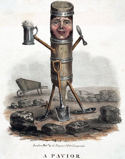 Il pavimentatore, figura costruita con gli attrezzi del suo mestiere, c 1810-1860 da Unbekannt