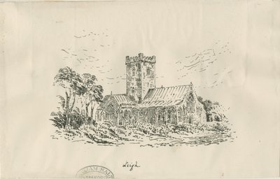 Chiesa di Leigh: litografia, nd [?19th cent] da Unbekannt
