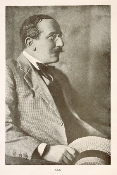 Leon Bakst (1866-1924), pittore russo, ritratto fotografico (foto b/n) da Unbekannt