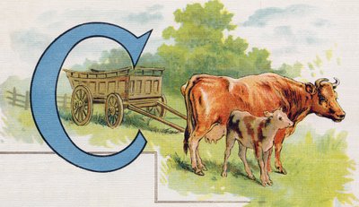 Lettera C: Carrozza. Incisione in "ABC L