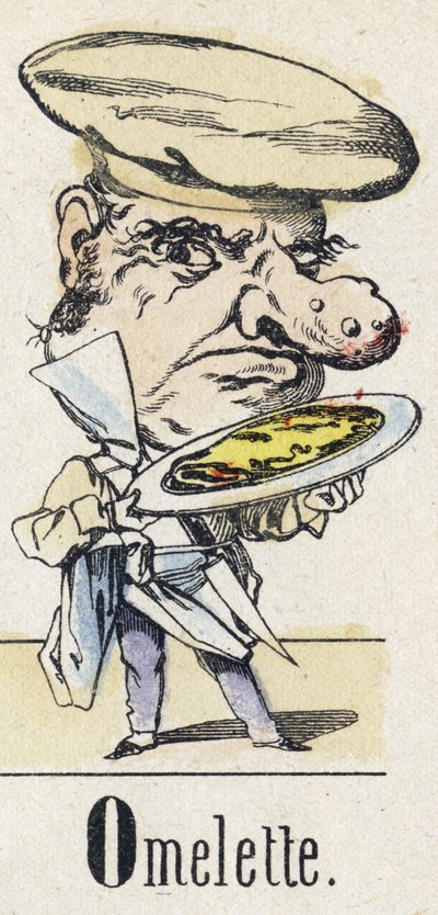 Lettera O: frittata. Alfabeto del racconto orientale. Imagerie d