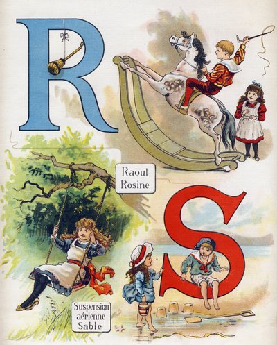 Lettera R & S: Raoul e Rosine, Sospensione ad aria e sabbia. Incisione in "ABC L