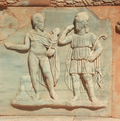 Libia, Tripolitania Storica, Antica Sabratha, Teatro, Dettaglio del rilievo da William M. Timlin