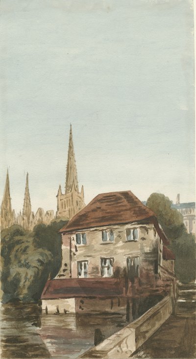 Lichfield - Casa del Registratore nel Close: acquerello, nd [?XIX secolo] da Unbekannt