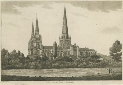 Cattedrale di Lichfield - Vista Sud: incisione all