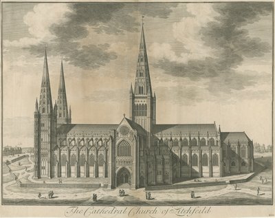 Cattedrale di Lichfield - Vista Sud: incisione, nd [c 1730] da Unbekannt