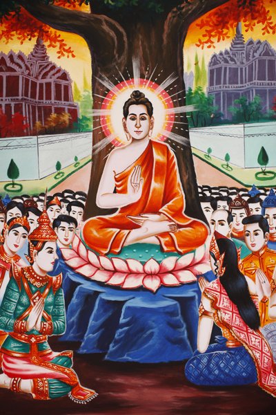 Vita del Buddha. Insegnamento al popolo ogni sera, Siem Reap, Cambogia da Unbekannt