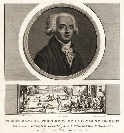 Louis Pierre Manuel, scrittore, procuratore della Comune di Parigi, ghigliottinato nel 1793 da Unbekannt
