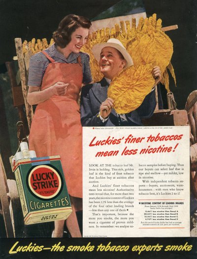 Pubblicità delle sigarette Lucky Strike da Benjamin Baud