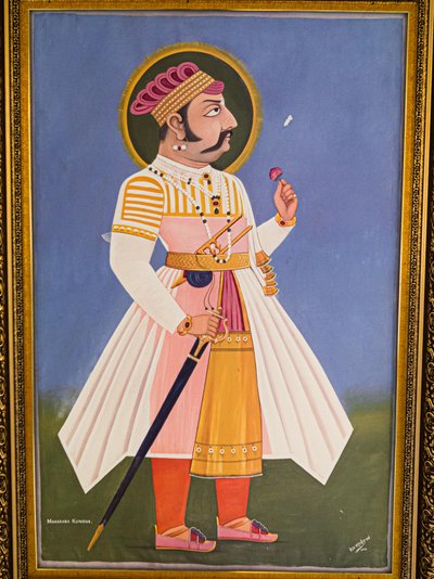Maharaja Kumbha, Dipinto, Forte Mehrangarh, Jodhpur, Rajasthan, India, Asia da Unbekannter Künstler