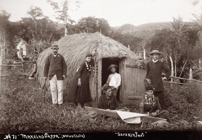 Produzione di Tappa, un tessuto nativo, c.1875 da Unbekannt