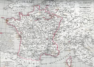 Mappa della Francia sotto il regno di Luigi XVI dal 1774 al 1793 (Mappa della Francia ai tempi di Luigi XVI) Tavola dall