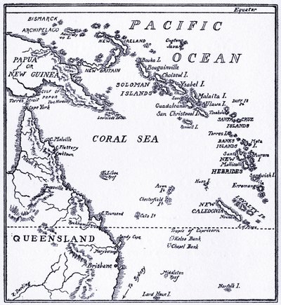Mappa della Melanesia da Unbekannt