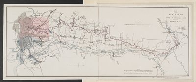 Mappa del New River dalla sua sorgente vicino alla città di Ware fino a Londra da Unbekannter Künstler