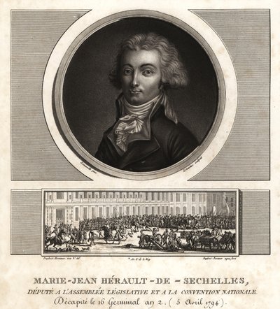 Marie-Jean Herault de Sechelles (1759-1794), giudice e politico francese ghigliottinato durante il Regno del Terrore da Unbekannt