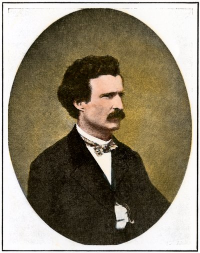 Mark Twain (1835-1910) mentre era reporter a Virginia City, Nevada: Territorial Enterprise da Unbekannter Künstler