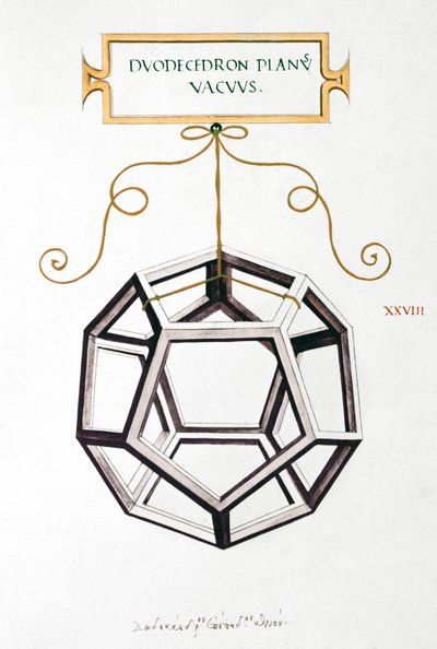 Disegni matematici Dodecaedro di Da Vinci da Unbekannt