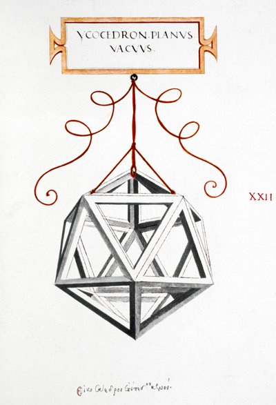 Disegni matematici Icosaedro di Da Vinci da Unbekannt