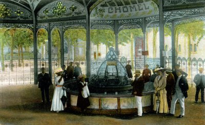Medicina. Sorgente Chomel a Vichy, Francia. Cartolina, Francia, c.1900 da Unbekannter Künstler