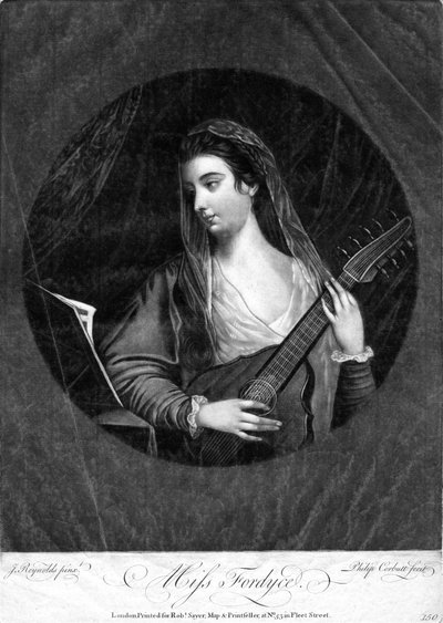 Miss Fordyce che suona il cittern da Unbekannt