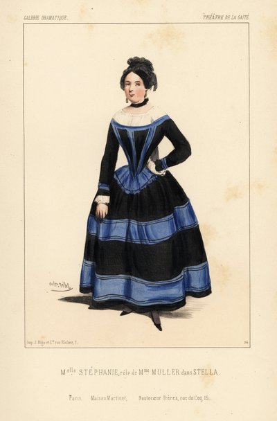 Miss Stephanie come Madame Muller in Stella di Anicet Bourgeois, Theatre de la Gaite da Unbekannter Künstler