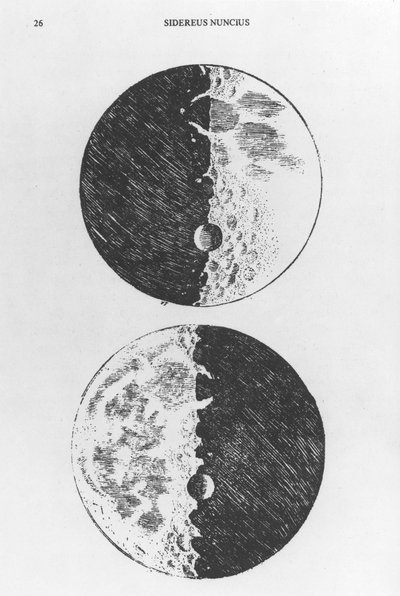 Disegno della luna di Galileo, c. 1610 da Unbekannt