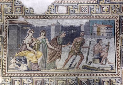Mosaico, Pasifae e Dedalo da Unbekannter Künstler
