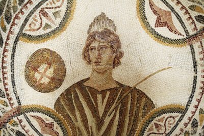 Mosaico: una delle nove muse. Polimnia: canto religioso e retorico (dettaglio). III sec. d.C./Museo di El Jem (Antica Thysdrus)/Tunisia da Unbekannt