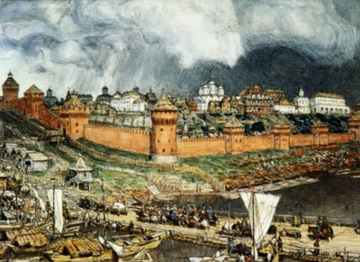 Cremlino di Mosca durante il regno di Ivan III (Ivan il Grande) nel XVI secolo di Apolinary Vasnetsov (1921) da Unbekannter Künstler