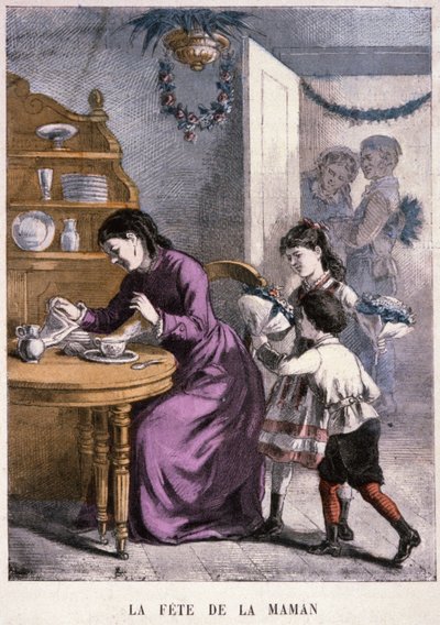 Festa della Mamma, c. 1870-1880 (incisione) da Unbekannter Künstler