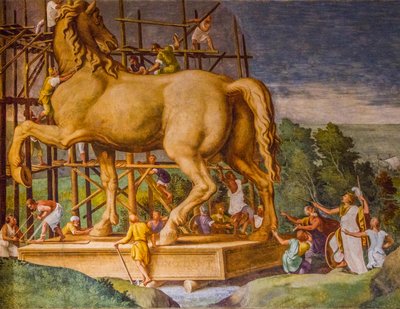 Murale nel Palazzo Ducale, Palazzo Reale, Castello di San Giorgio, Mantova, Lombardia, Italia, Europa da Unbekannter Künstler