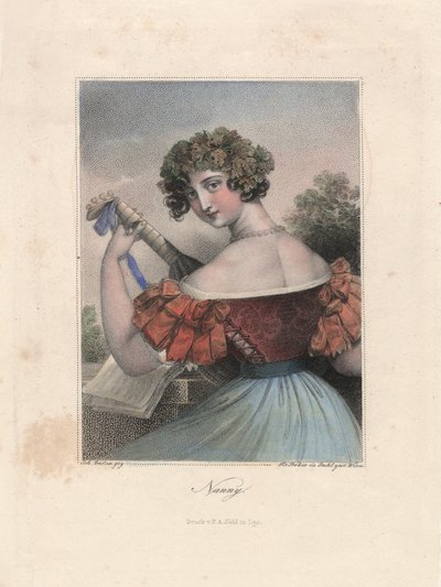 Bambinaia, Lipsia, c.1840 (incisione) da Unbekannter Künstler