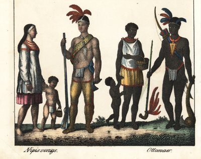 Nativi del Canada: una famiglia di indiani del Lago Nipissing e una famiglia di indiani dell