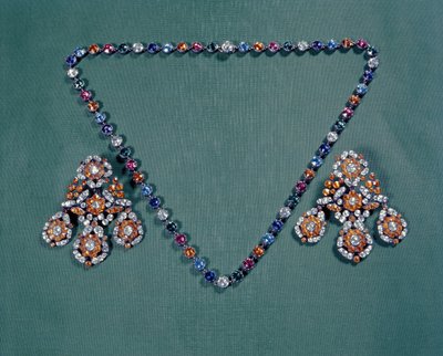 Collana e orecchini con paste multicolori, c.1760 da Unbekannt