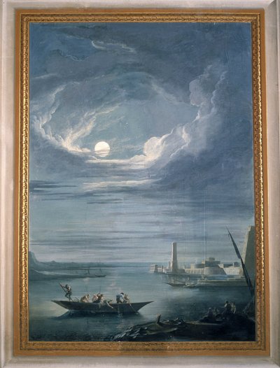 Scena notturna con i pescatori. Affresco della Sala del Consiglio da Unbekannter Künstler
