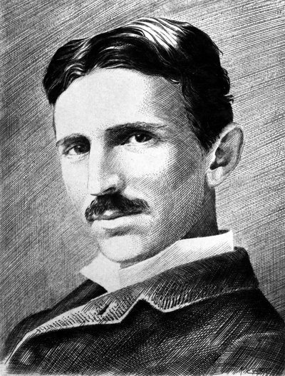 Nikola Tesla, ingegnere, fisico e inventore serbo-croato, c. 1885 da Unbekannter Künstler