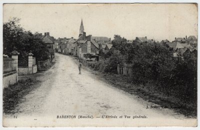 Normandia, Manica (50): vista della città di Barenton - Cartolina datata 1910 da Unbekannt