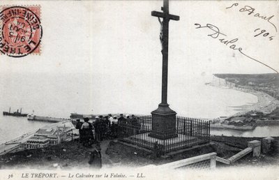 Normandia, Senna Marittima (76), Treport: il Calvario sulla scogliera - Cartolina datata 1904 da Unbekannt