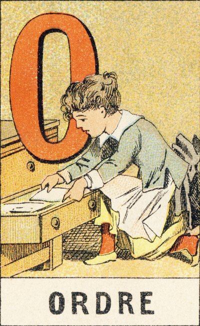 O : Ordine - Gravura tratta da ABCD delle bambine. Pellerin & Cie, stampatore-editore, Epinal, circa 1890. Serie A da Unbekannt