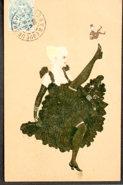 Vecchia cartolina/French Cancan/Donna della Belle Époque da William M. Timlin