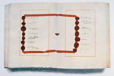 Pagina del Trattato di Versailles con i firmatari, 28 giugno 1919 da Unbekannt