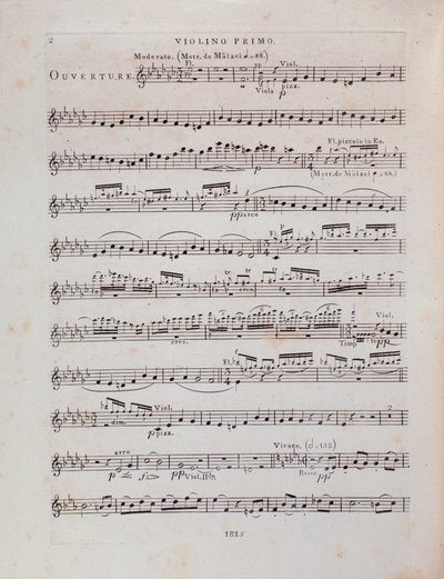 Pagina di spartito musicale per il primo violino dell