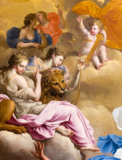 Soffitto dipinto, Parlement de Bretagne, Rennes, Ille et Vilaine, Francia da Leopold Blonder