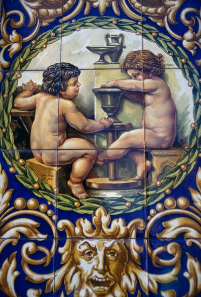 Negozio di ceramiche dipinte a mano, quartiere di Triana, Siviglia, Spagna da William M. Timlin