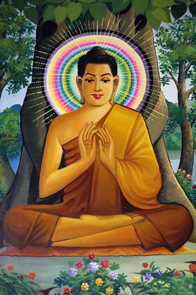 Buddha seduto in Wat Than, Phnom Penh, Cambogia da Unbekannt