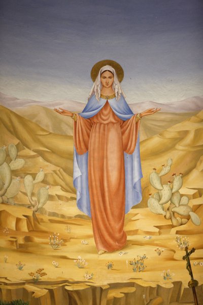 Dipinto nella chiesa della Visitazione a Ein Kerem: Vergine Maria in Terra Santa, Ein Kerem, Israele da Unbekannt